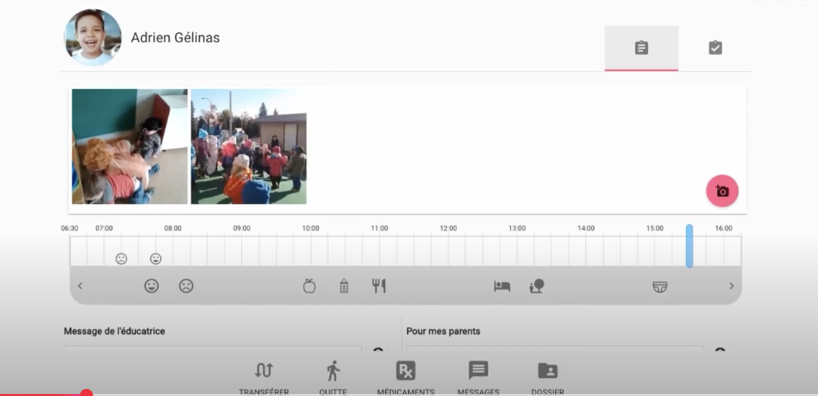 Interface mobile du journal de bord
